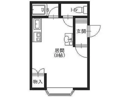 メゾンMII(ワンルーム/2階)の間取り写真