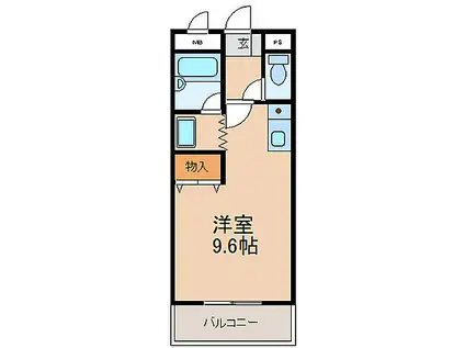 サンコート(ワンルーム/1階)の間取り写真