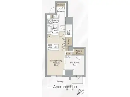 マイ・シャトレー(1K/1階)の間取り写真