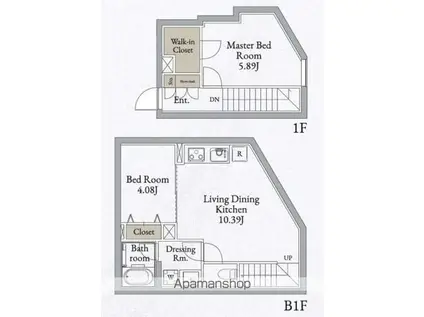 ヴィラフローラ(1K/1階)の間取り写真