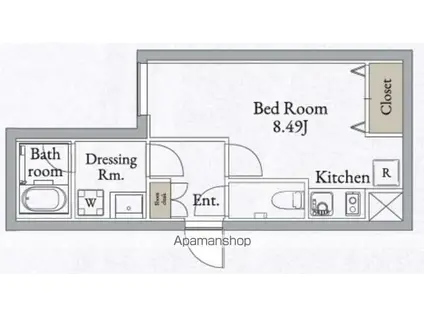 サンヒルズⅡ(1K/1階)の間取り写真