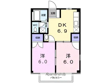 PINOFIORE CIELO(1K/1階)の間取り写真