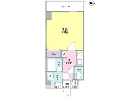 セントポーリア(1K/3階)の間取り写真