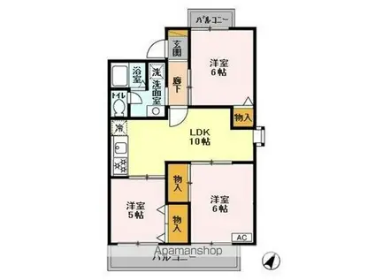 レジデンス横濱関内(1K/7階)の間取り写真