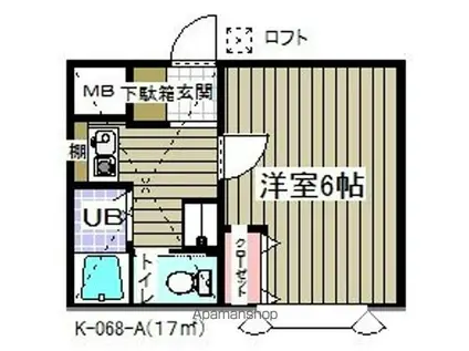 アザーレ・バモス新百合(1K/1階)の間取り写真