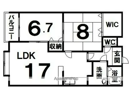 LUXENA勝田台(1K/4階)の間取り写真
