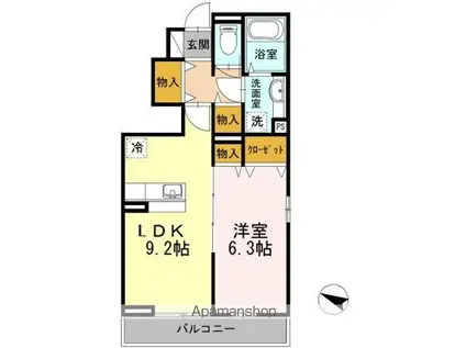 レオパレス好文亭(1K/2階)の間取り写真