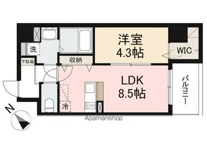 ブラン新宮中央(1LDK/1階)の間取り写真