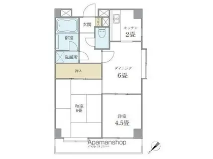 RICO・ALIVIO Ⅰ(2LDK/2階)の間取り写真