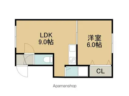 トリシア野多目Ⅰ Ⅰ(2LDK/1階)の間取り写真