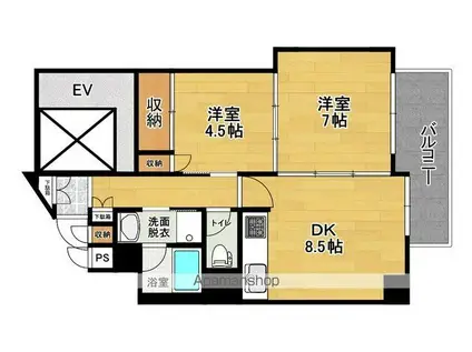 フリージア(1LDK/1階)の間取り写真