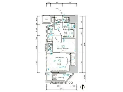 東京都大江戸線 森下駅(東京) 徒歩5分 2階建 築12年(3LDK)の間取り写真