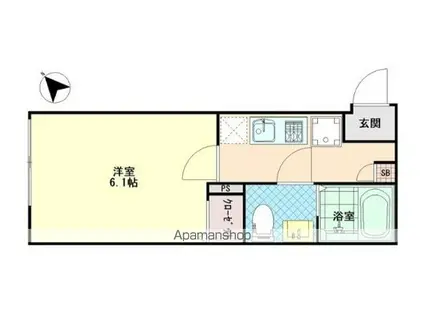 GRADUS薬円台(1LDK/3階)の間取り写真