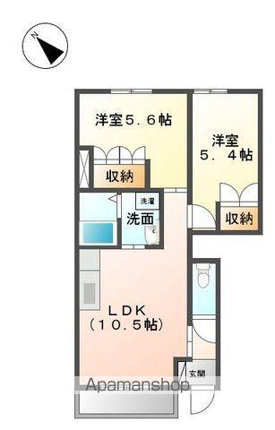 マミーユⅡ(ワンルーム/2階)の間取り写真