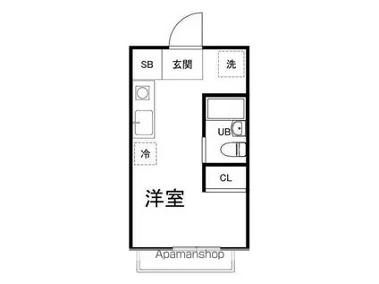 エピーメロン西瑞江(1DK/1階)の間取り写真