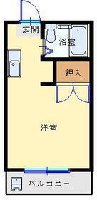 ソフィーロ平潟(ワンルーム/2階)の間取り写真