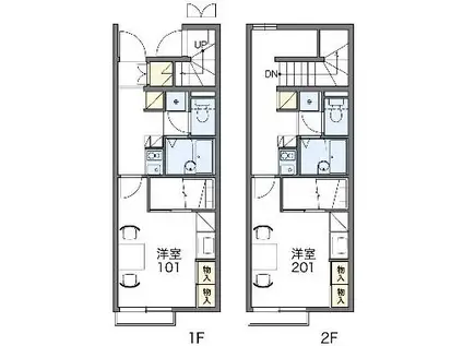 レオパレスルミニ(1K/2階)の間取り写真