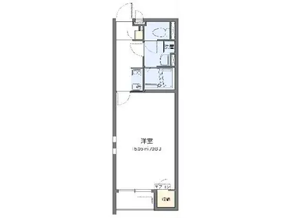 クレイノHOLYⅡ(1K/1階)の間取り写真