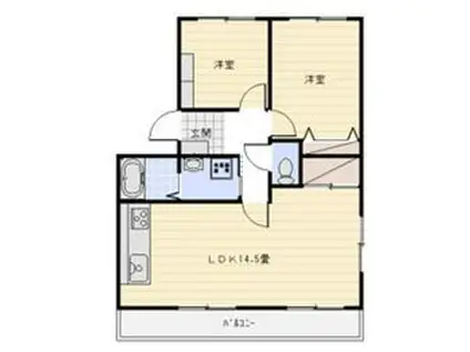 サンライズ弥栄Ⅲ(2LDK/3階)の間取り写真