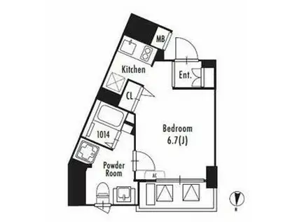 GRANPASEO東新宿(ワンルーム/4階)の間取り写真