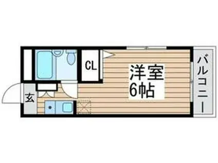 ツインヴィラ八柱1(ワンルーム/1階)の間取り写真