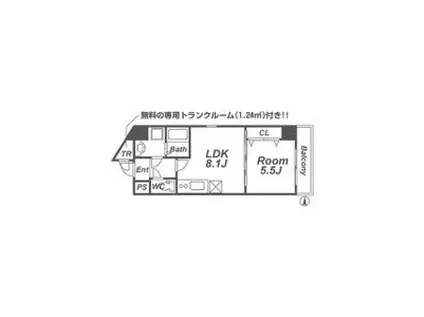 第6アローズ緑地公園(1LDK/6階)の間取り写真