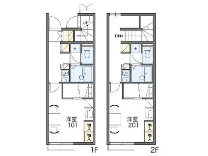 レオパレススカイビレッジ鈴鹿Ⅰ(1K/2階)の間取り写真