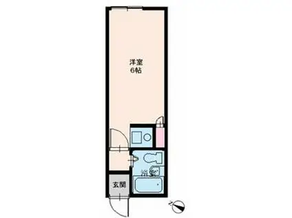 フラッグスドミトリー(ワンルーム/2階)の間取り写真