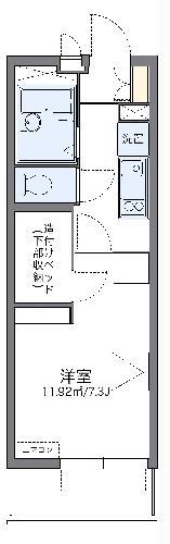 レオパレスシエル(1K/2階)の間取り写真