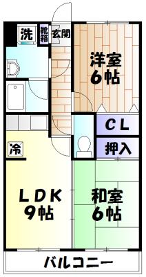 グレースガーデン(2LDK/2階)の間取り写真