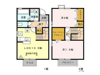 レセンテ八潮A/B/C/D/E(2LDK/1階)の間取り写真