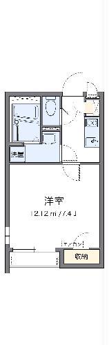 クレイノアウトゥンノ(1K/1階)の間取り写真
