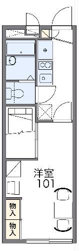 レオパレス中島(1K/1階)の間取り写真
