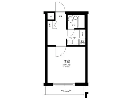 マックポナム代々木公園(1K/2階)の間取り写真