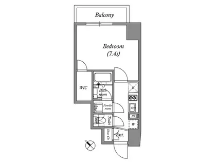 GRAN PASEO 巣鴨Ⅱ(1K/2階)の間取り写真
