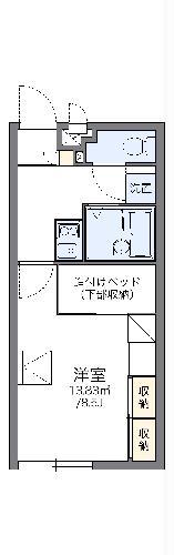 レオパレス秋桜(1K/2階)の間取り写真