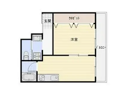 リ・ポーズ21(1DK/7階)の間取り写真