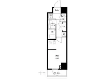 GENOVIA両国ⅥGREEN VEIL(ワンルーム/2階)の間取り写真