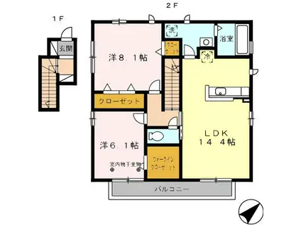 ANSE VATA I(2LDK/2階)の間取り写真
