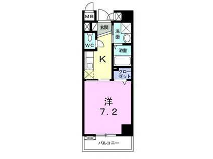 アルカン・シエル(1K/3階)の間取り写真