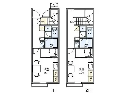 レオパレスサングリエK(1K/2階)の間取り写真