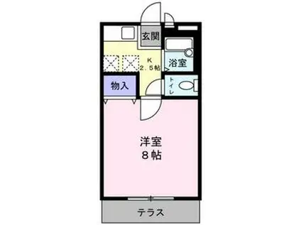 コーポウインズA棟(1K/1階)の間取り写真