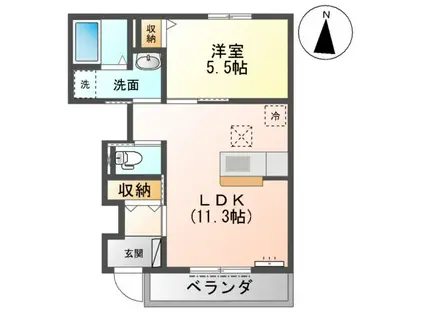 グランテール(1LDK/1階)の間取り写真