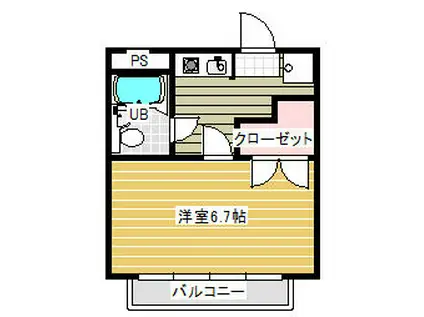 ベルメゾン TYⅡ(1K/1階)の間取り写真