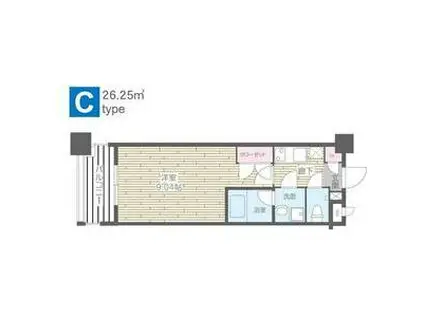 HF烏丸鞍馬口レジデンス(1K/2階)の間取り写真