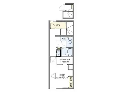 レオパレスプロムナード(1K/2階)の間取り写真