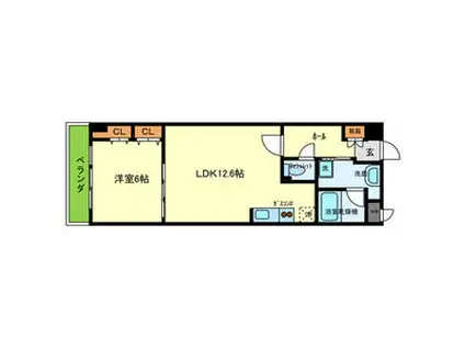 プールトゥジュール(1LDK/5階)の間取り写真