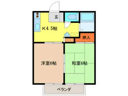 コーポ360(2K/2階)の間取り写真