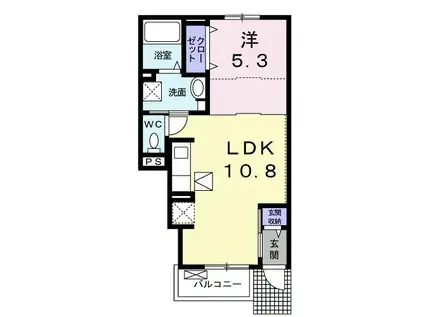 ワールド(1LDK/1階)の間取り写真
