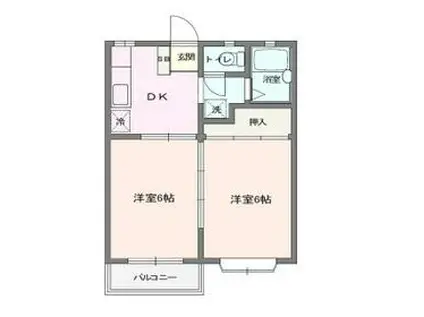 総武・中央緩行線 幕張駅 徒歩10分 2階建 築35年(1LDK/1階)の間取り写真